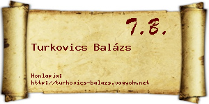 Turkovics Balázs névjegykártya