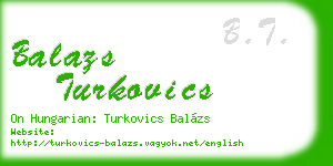 balazs turkovics business card